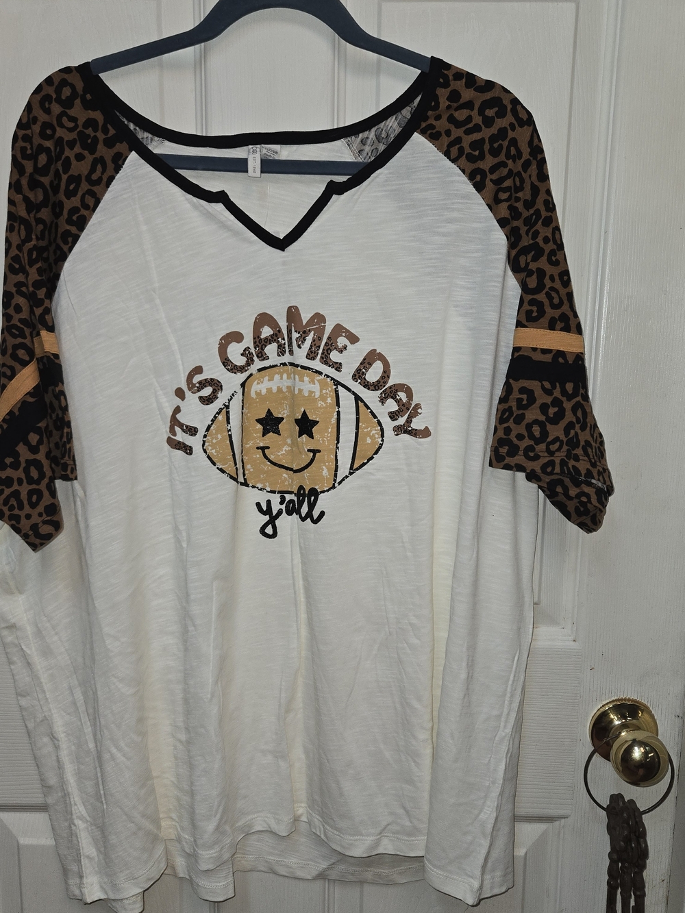 Cato White Tee with Black Trim